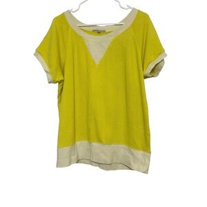 GAP Women's Yellow and Cream Top